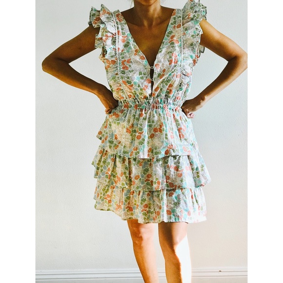 NWT Anthropologie Ines floral ruffle dress - Picture 2 of 6